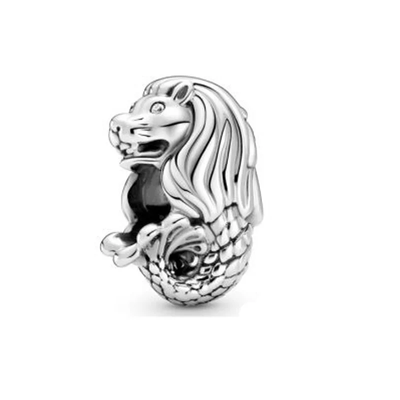 

Popular Singapore Lion Dangle charms mybeboa 925 Sterling Silver Bead Pendant Fit Original Pandora Bracelet Women Jewelry Gift