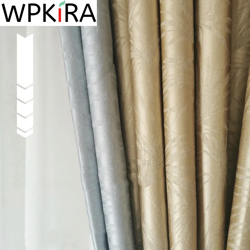 

Высококачественные золотые жаккардовые занавески для гостиной, спальни, высокозатеняющие плотные шенильные ткани, скандинавские серые шт...