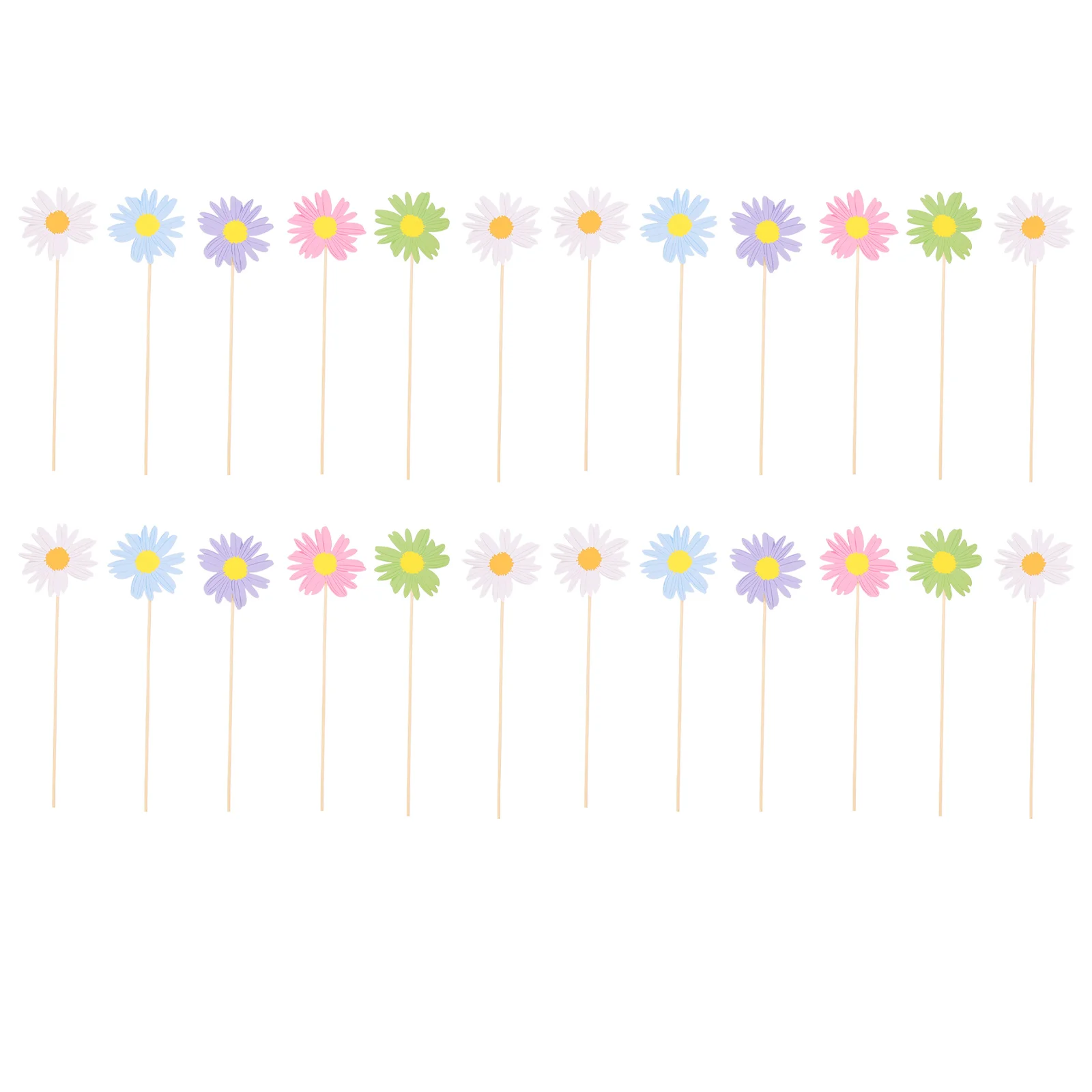 

Picks Daisy Cake Cupcake Decor Flower Party Topper Dessert Appetizer Spring Birthdayfruit Cocktail Summer Shaped Sticks