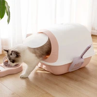 fully enclosed cat ltter box super large with lid deodorant cats supplies kitten trays cat toilet training pet products dla kota