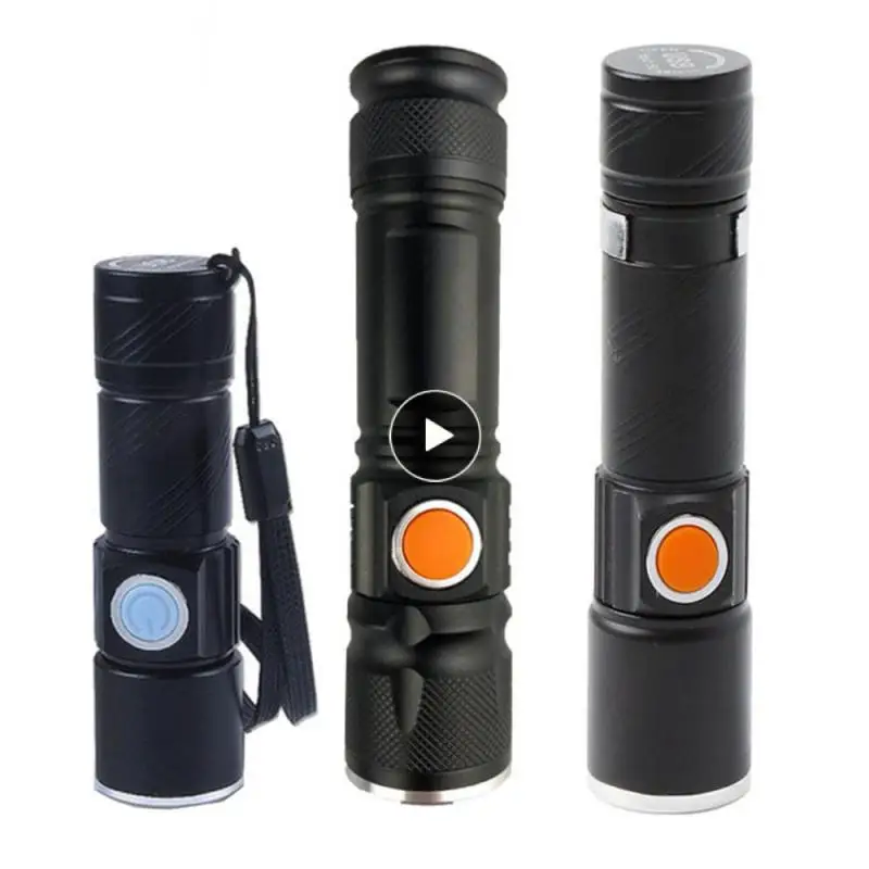 

Dazzling Effect Zoom Flashlight Wer Supply Built-in Battery Led Flashlight Easy Portability Cycling Supplies Good Quality Bright