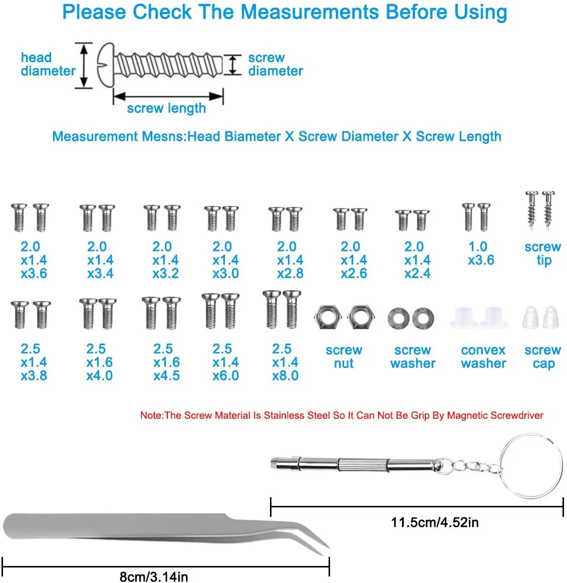 1200 шт. миниатюрный набор винтов и гаек инструмент для ремонта микроочков
