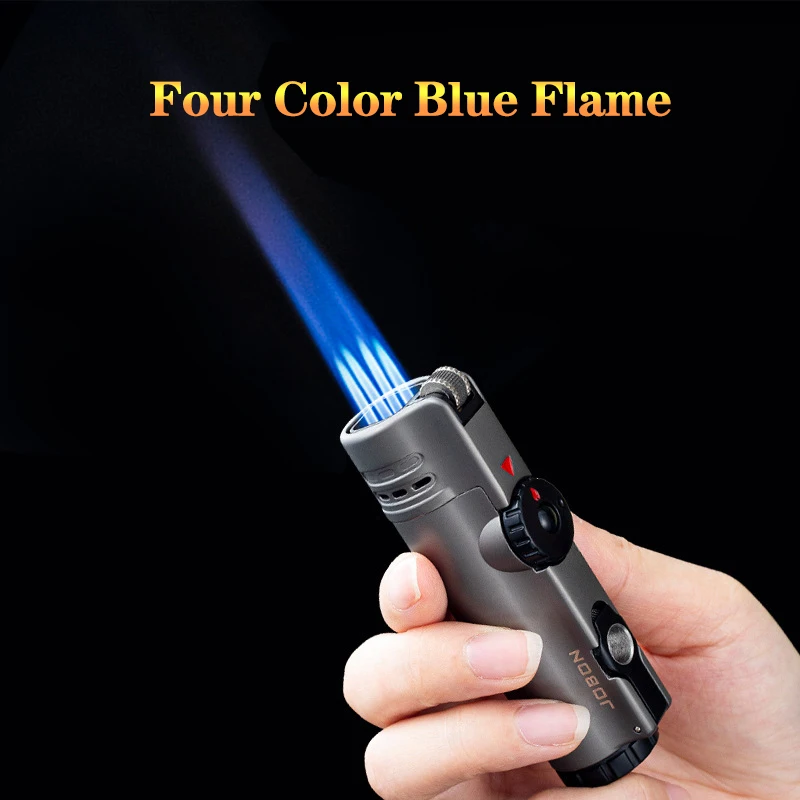 4 Torch Jet Turbo Lighter Cigar Hole Opener Flame Size Adjus