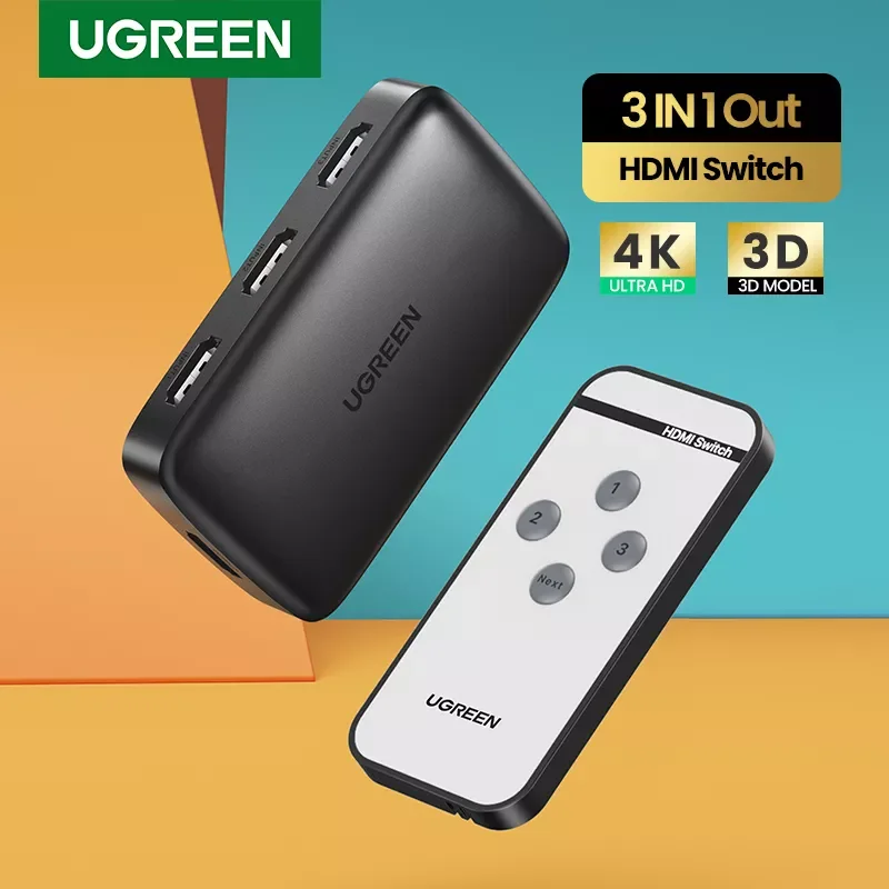 

HDMI-переключатель UGREEN для ТВ-приставки Xiaomi Mi Box 3 в 1, 4K/30 Гц