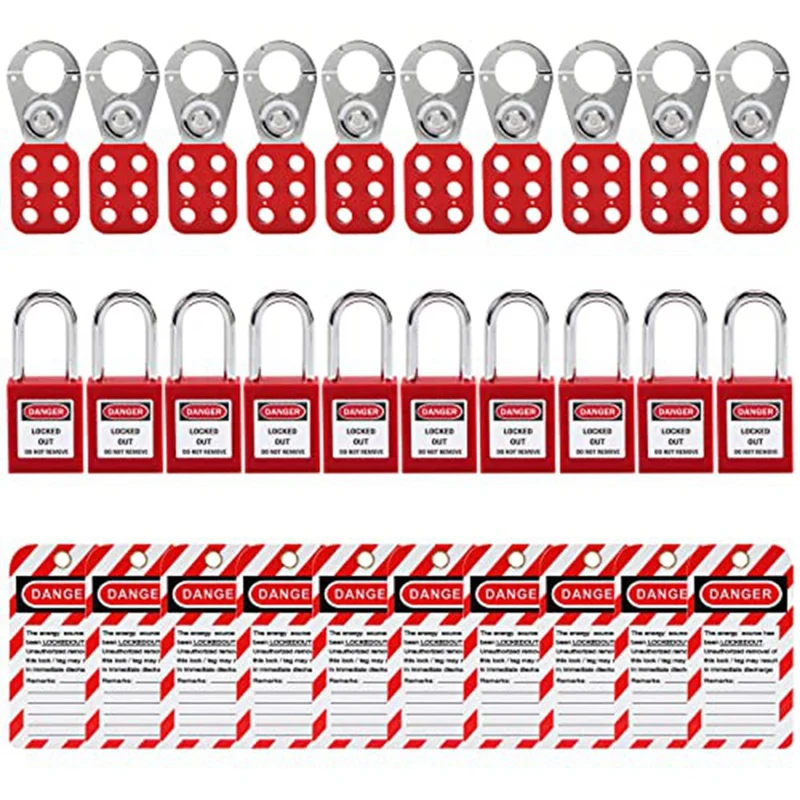 

Ckout Tagout Locks Kit Set -Lock Out Tag Out Safetypadlocks Set -Lockout Hasps For Electrical Lock Out Tag Out Station