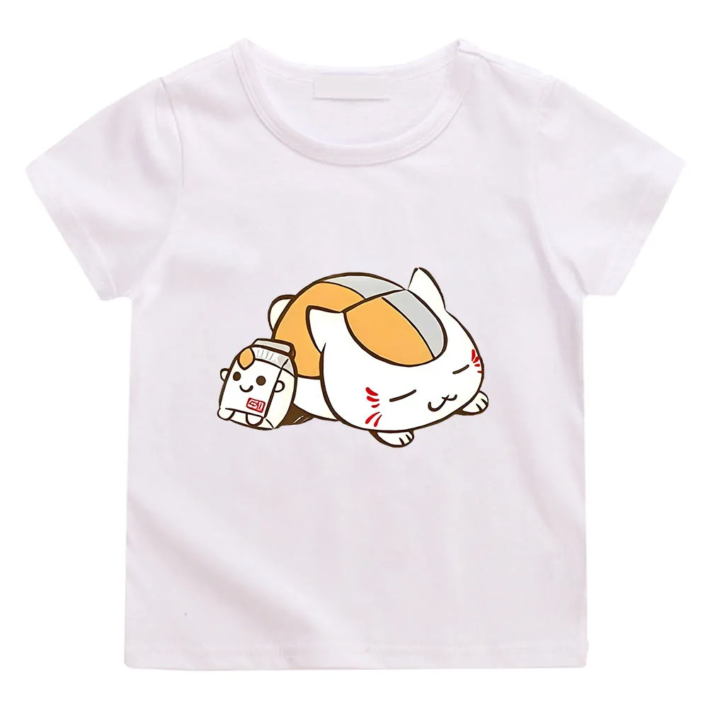 

Natsume's Book of Friends Natsume Yuujinchou Madara Cat Fashion Anime T-shirts Cute Manga Tshirt 100% Cotton Boys/girl Tee-shirt
