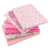 booksew pink grid floral style 100 cotton plain cloth patchwork fabrics for arts sewing handcrafts needlework by the half meter