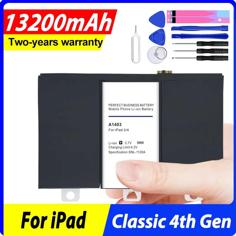 

100% New 13200mAh Bateria For iPad 3 4 iPad3 iPad 4 A1458 A1403 A1416 A1430 A1433 A1459 A1460 A1389 Battery in Stock