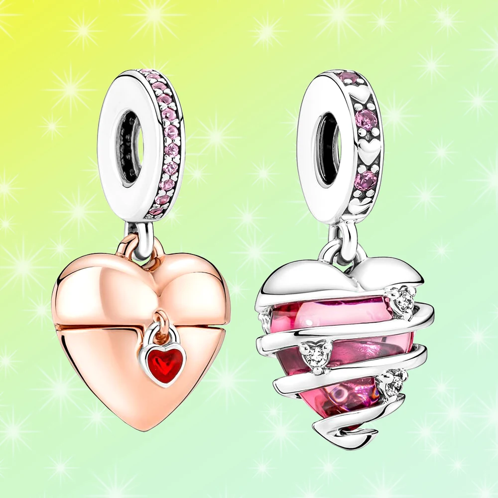 

925 Silver Confession Love Heart Shape Charm Fit For Classic Birthday Party Making Girls Bracelet Necklace Jewelry Gift