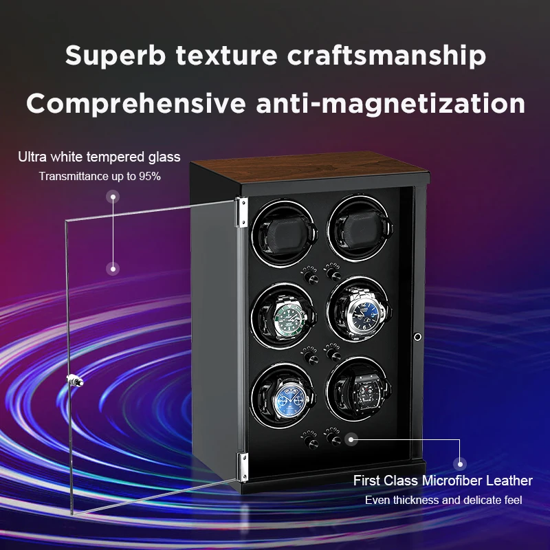 Роскошная намотка для часов из массива дерева с автоматическим вращением и