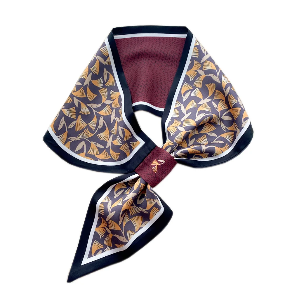 

Женский шарф-бандана, повязка на голову, Женская шаль, модный шейный платок, Шелковый офисный женский шейный платок, бандана