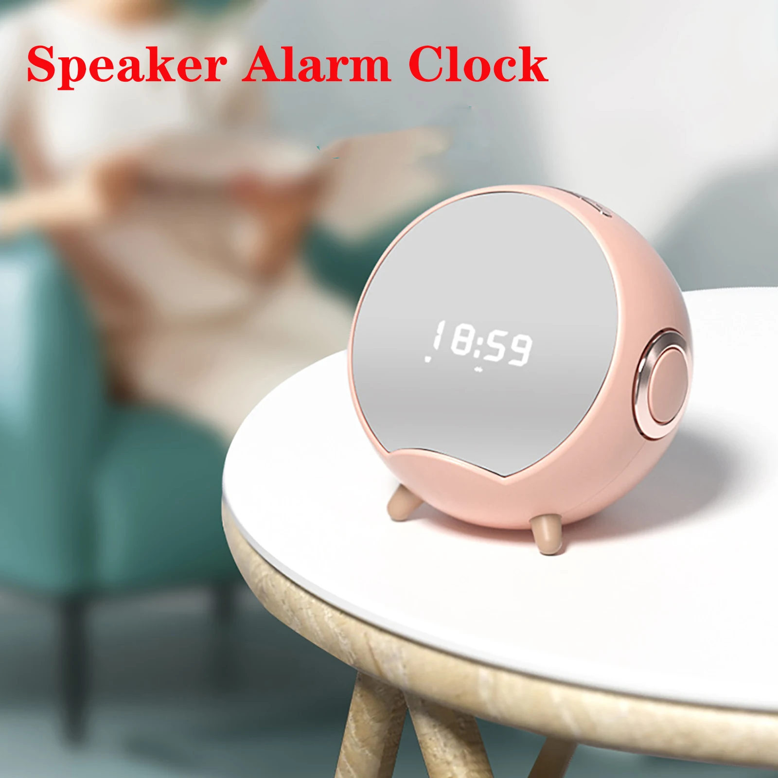 

Wireless Charging Smart Speaker Alarm Clock Mobile Phone Bracket Mirror Intelligent Voice Interactive Bluetooth Alarm Clock