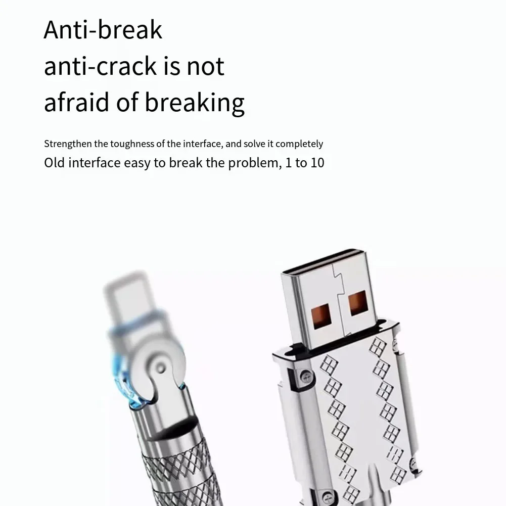 180 вращающийся плетеный USB-кабель для передачи данных мобильного телефона из