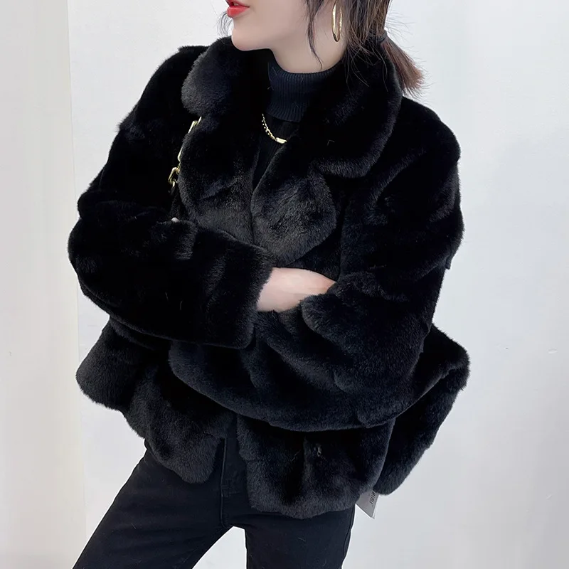 Real Mink Fur Coats Women Genuine Long Warm Fur Coat Ladies Winter Slim Lapel Collar Solid Outerwear Oversize Natural Fur Coats