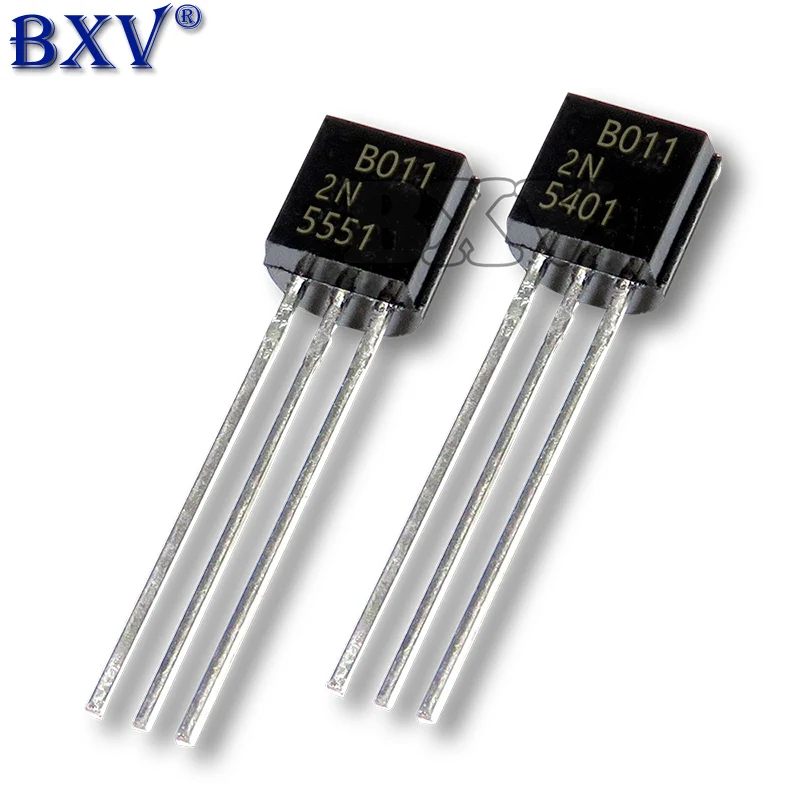 

100PCS 2N5551 2N5401 5551 5401 TO-92 (50PCS* 2N5401+50PCS* 2N5551 ) TO92 Transistors