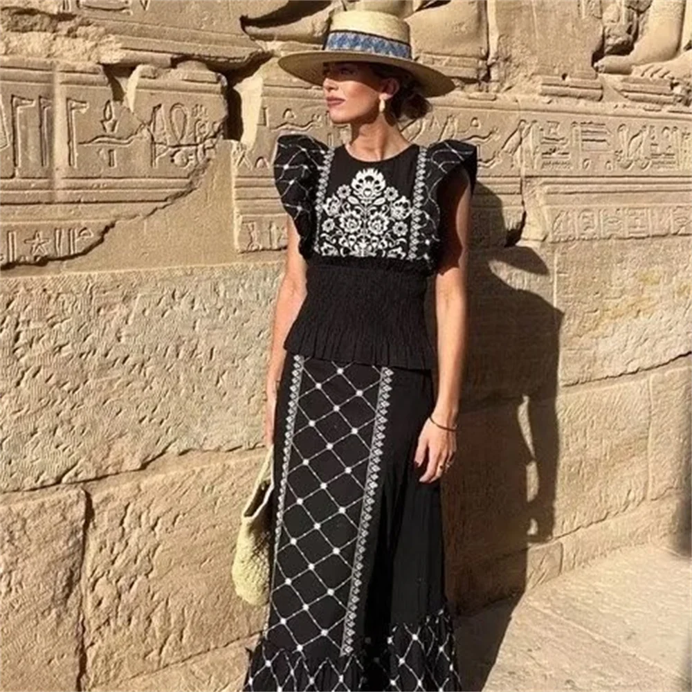 Новое летнее модное платье-пуловер без рукавов с принтом UNIZERA