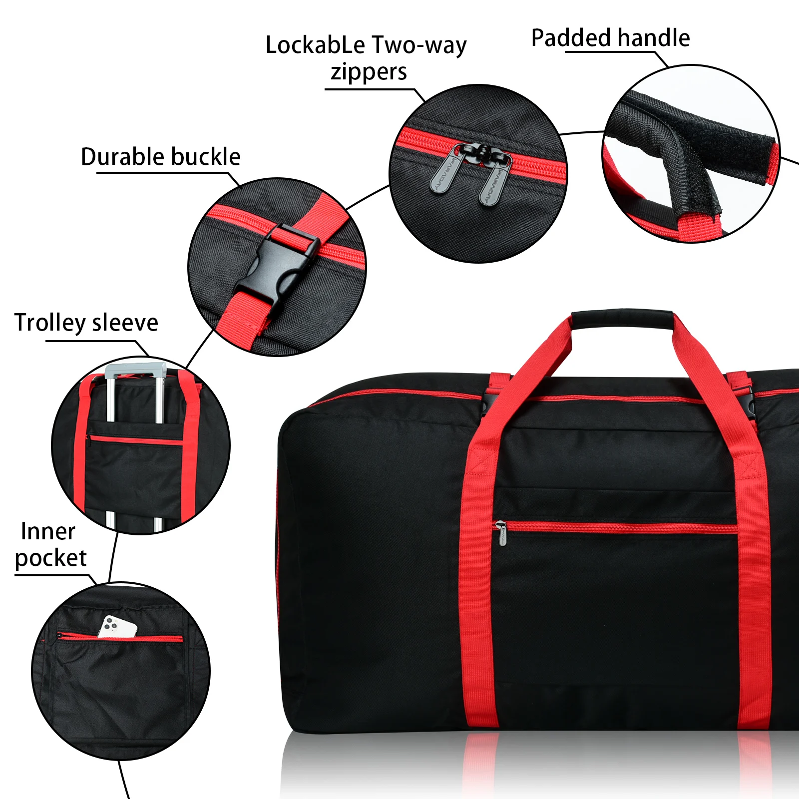 IFARADAY Unisex Travel Bag 32.5 Large Capacity Foldable Duffle Bags Waterproof Multifunctional Carry on Luggage for Storage/Camp