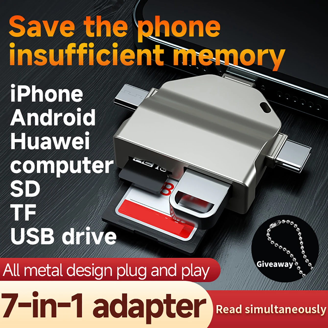 Устройство чтения карт памяти устройство SD для iPhone SD-карт iPad с адаптером USB камеры