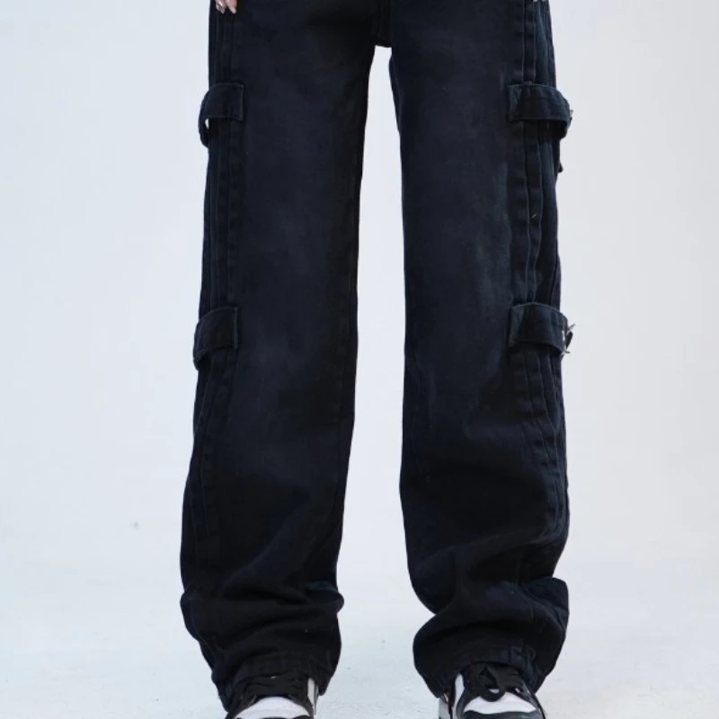 Брюки-карго мужские хлопковые винтажные свободные штаны с большими карманами
