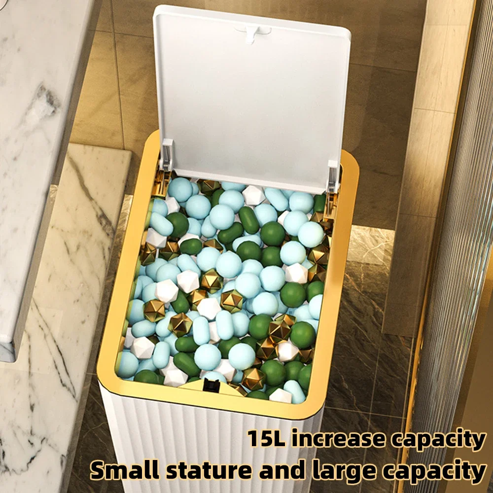 

Waste Bins Press-type Luxury Household With Bathroom Room Can Trash Gold Kitchen Living Light Garbage Press Lid Nordic