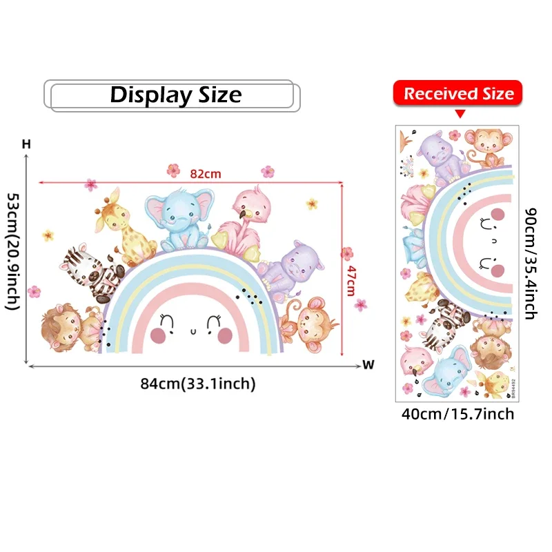 Красочные Ручная Роспись Наклейки На Стену С Радужными Животными Для Декора