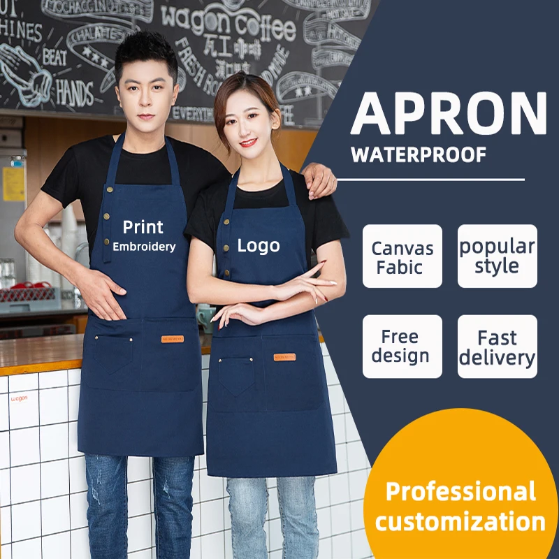 KRISKY Men's Barbecue Apron Restaurant Chef Uniform Working Clothes For Men And Women Custom Apron With Logo Print Embroidery