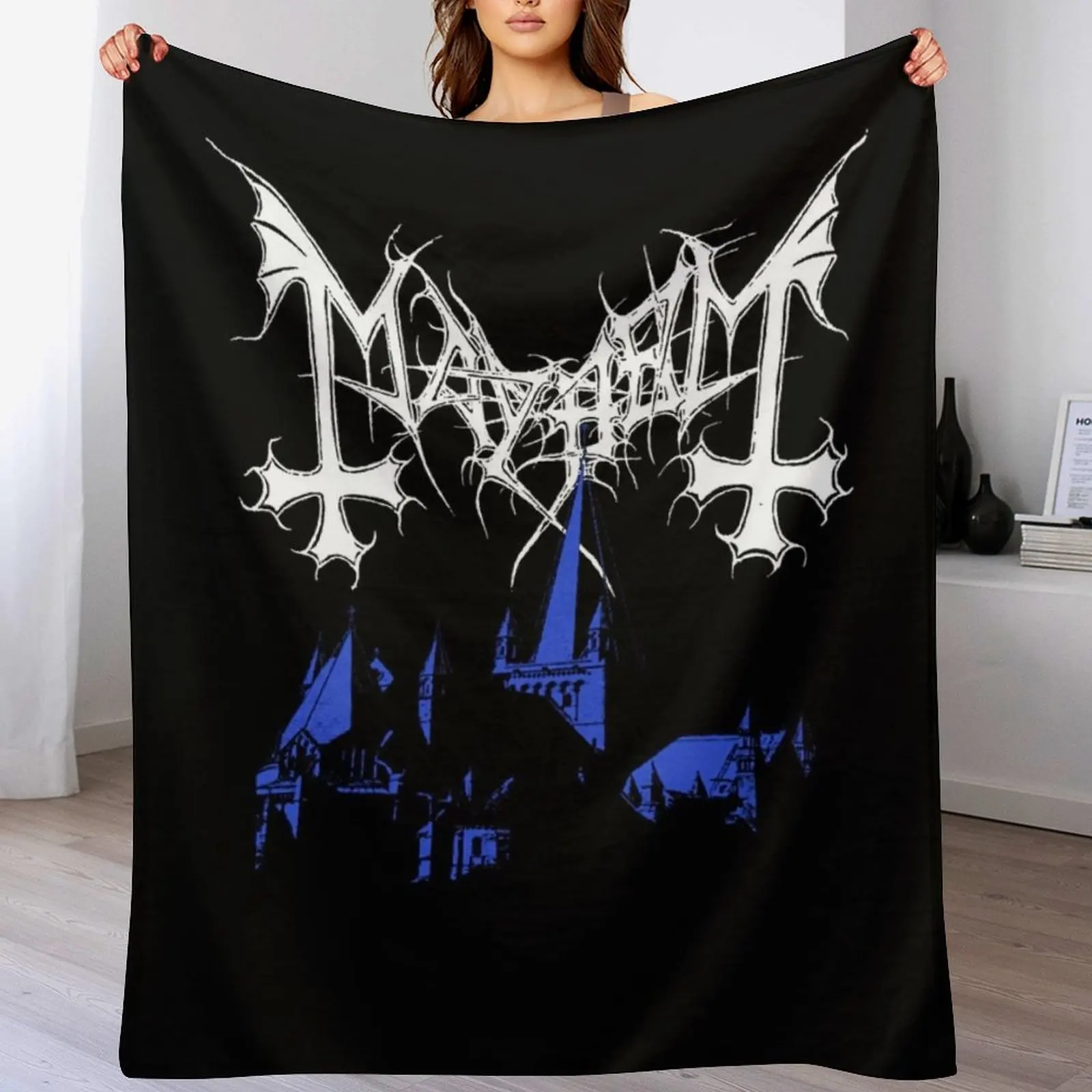 Mayhem - Норвегия Band Оригинальный логотип Fanart De Mysteriis Dom Sathanas Плед Симпатичные тонкие