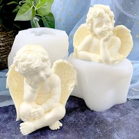 diy large cute angel baby candle molds for making aromatherapy wax plaster 3d cute angle silicone mould home decoration crafts