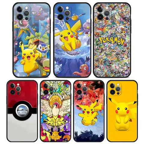 Чехол для телефона Apple iPhone 13 Pro Max 12 Mini 11 7 8 Pllus 6 6S + 5 5S SE X XS XR Funda Cover Pokemons pika Go Shell