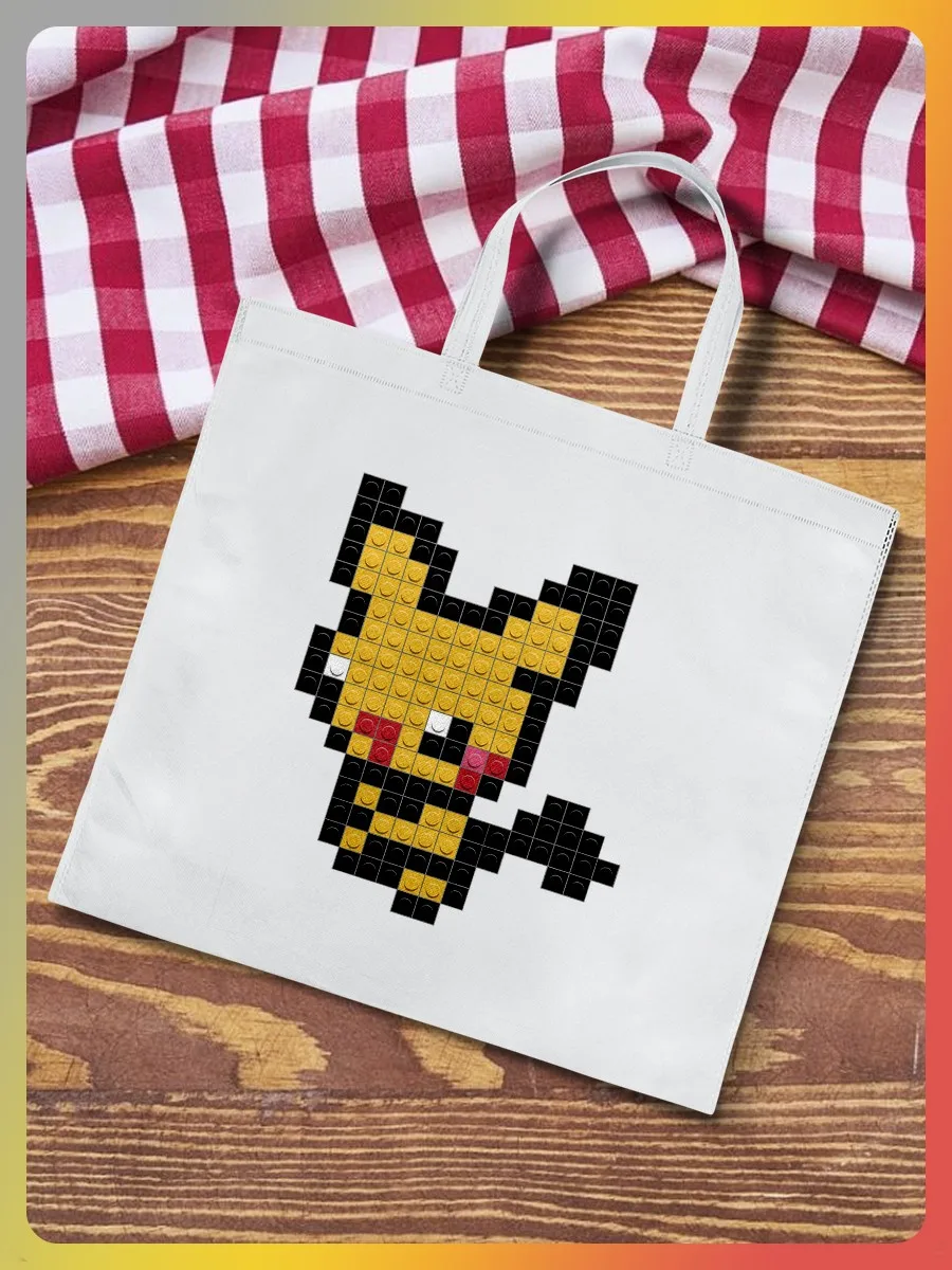 Сумка на плечо сумка шоппер эко пиксель арт (лего pixel котики аниме lego mosaic) - 6871 |