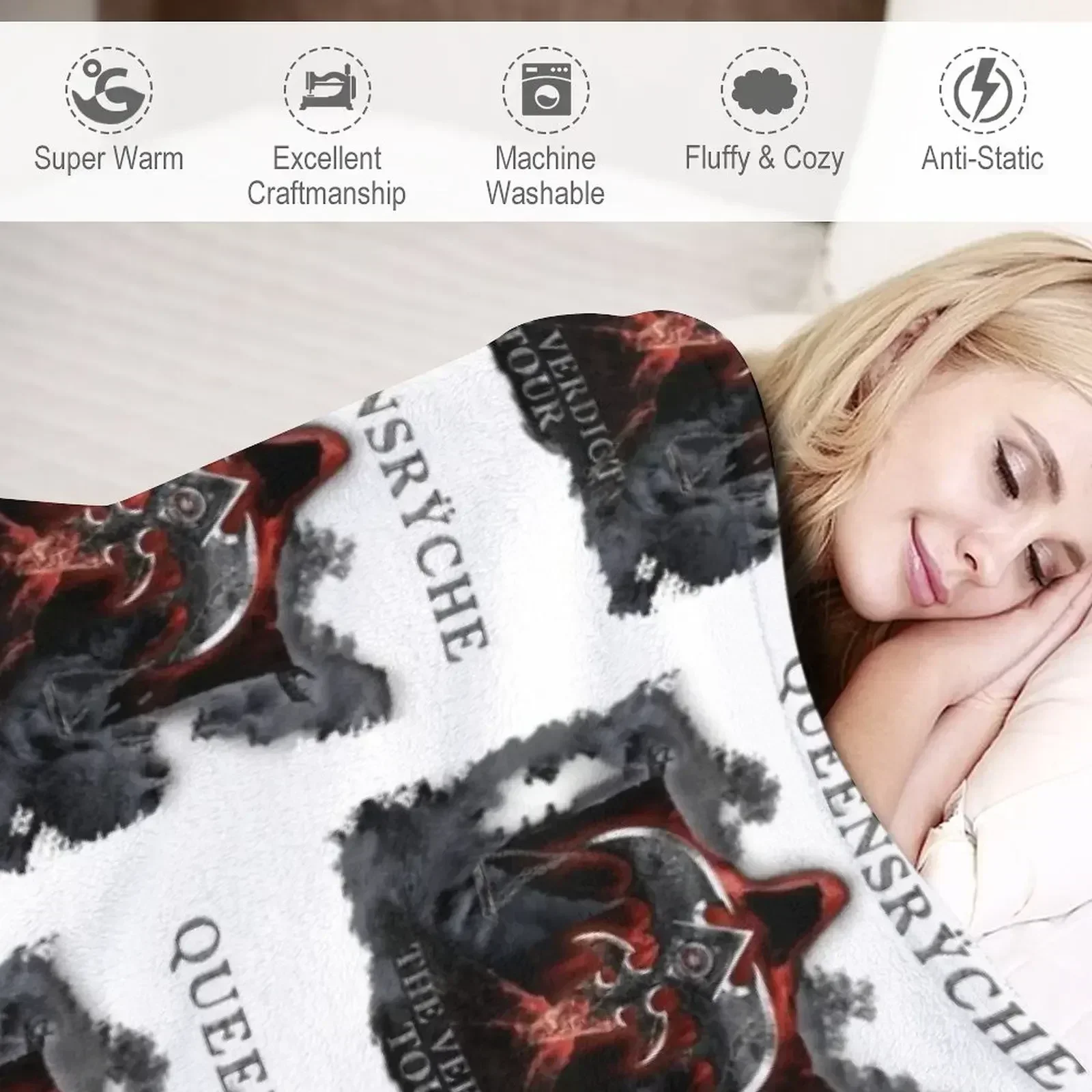 Новое новое одеяло QUEENSRYCHE TOUR спальный мешок пляжное ретро милые клетчатые одеяла