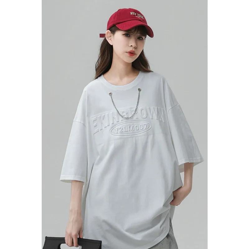 2024 нейтральная желтая ветрозащитная фотография Тяжелая буква стальная Футболка