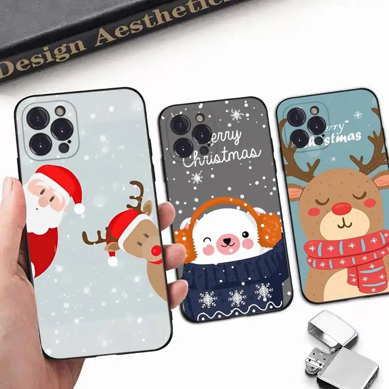 

Merry Christmas Phone Case For iPhone 8 7 6 6S Plus X SE 2020 XR XS 14 11 12 13 Mini Pro Max Mobile Case