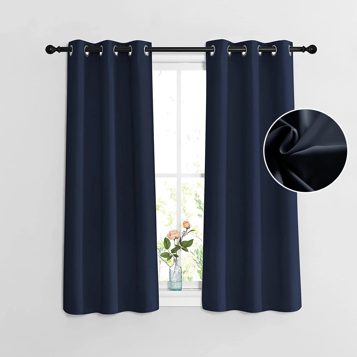Modern Blackout Short Curtain for Kitchen Bedroom Living Room Small Curtains Window Treatment Solid Color Decoration Drape
