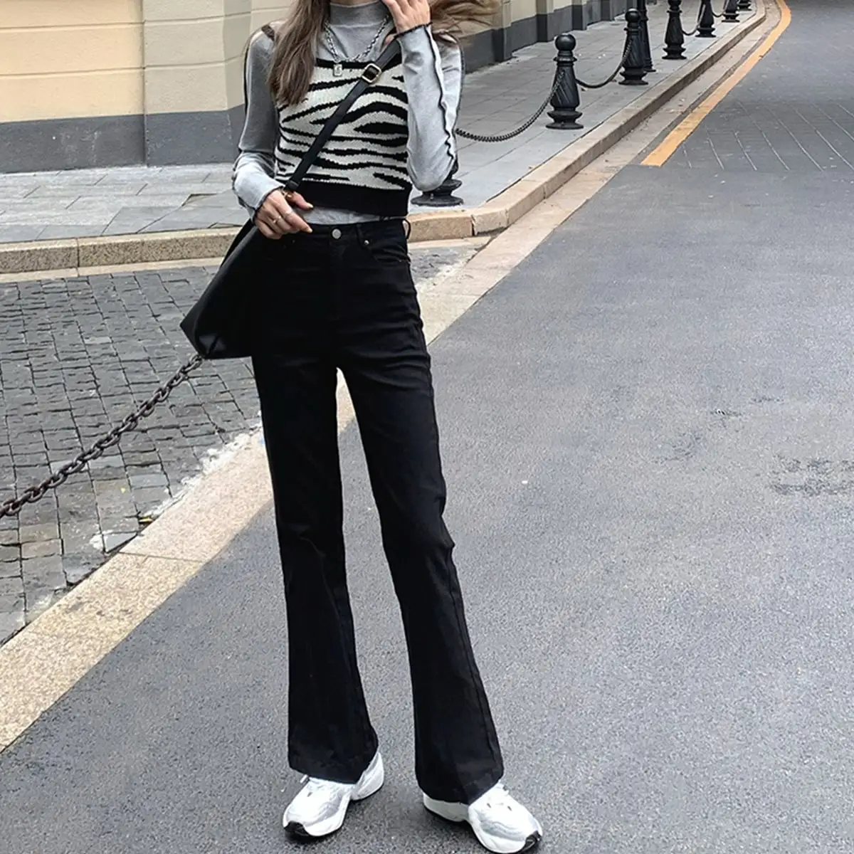 Популярные осенние джинсы с высокой талией и кисточками новые сексуальные