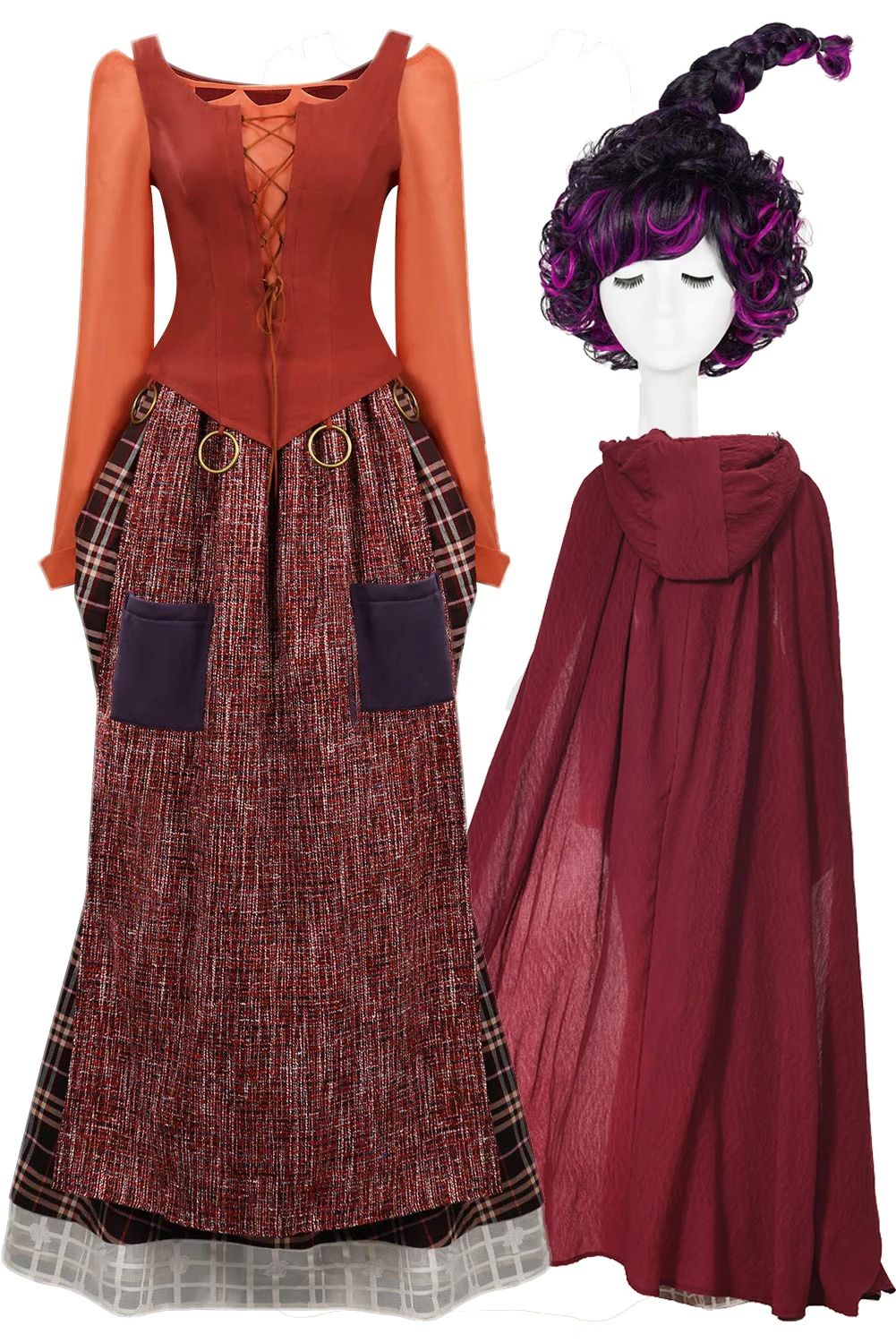 Женский костюм для косплевечерние Хэллоуин с принтом ведьма