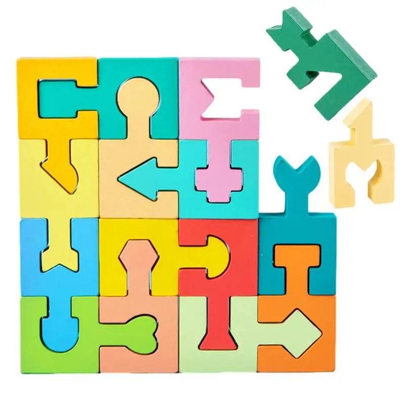 

3D Toddlers Puzzles Matching Brain Teasers Game Jigsaw Toys For Children Cartoon Puzzles Intelligence Kids Early Educational Toy