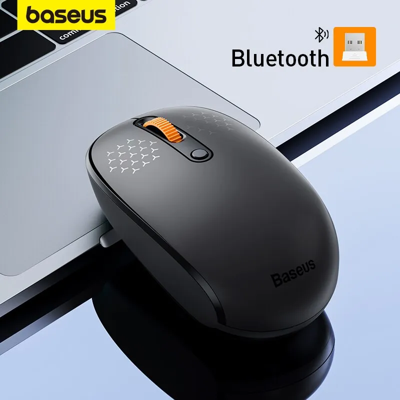   Baseus 무선 블루투스 5.0 마우스, 1600 DPI 무음 클릭, 맥북 태블릿 노트북 PC 게임 액세서리, F01B 