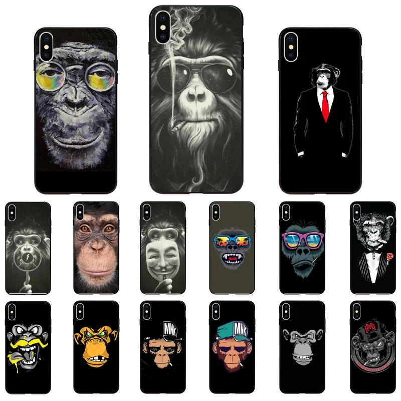 

Amazing Monkey Cartoon Animal Smoke Phone Case For iphone 14 13 Pro Max 12 11 ProMax XS MAX XR SE2 8 7 Plus X