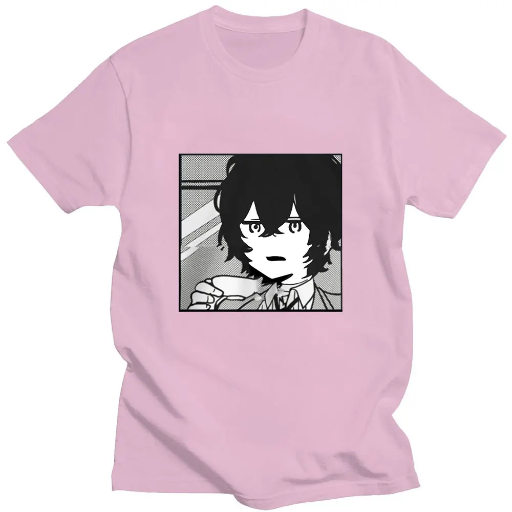 

Anime Bungou Stray Dogs Dazai Osamu Chuuya Nakahara 2022 Summer Short Sleeve 100% Cotton Design Niche Casual Loose Man T-Shirt