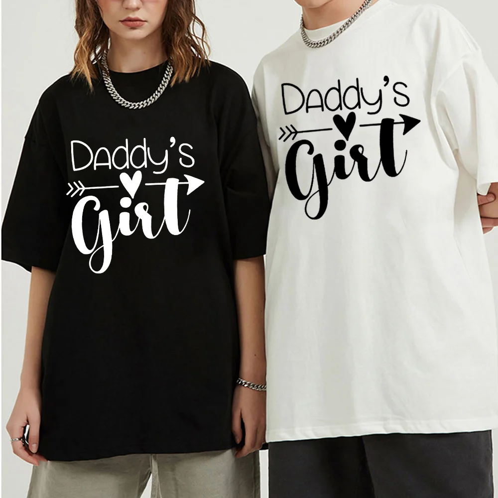 

Daddys Girl Letter Printing T Shirts Surprise Father Day Gift Matching Daddy and Daughter for Dad Clothes Daddy Daughter T Shirt