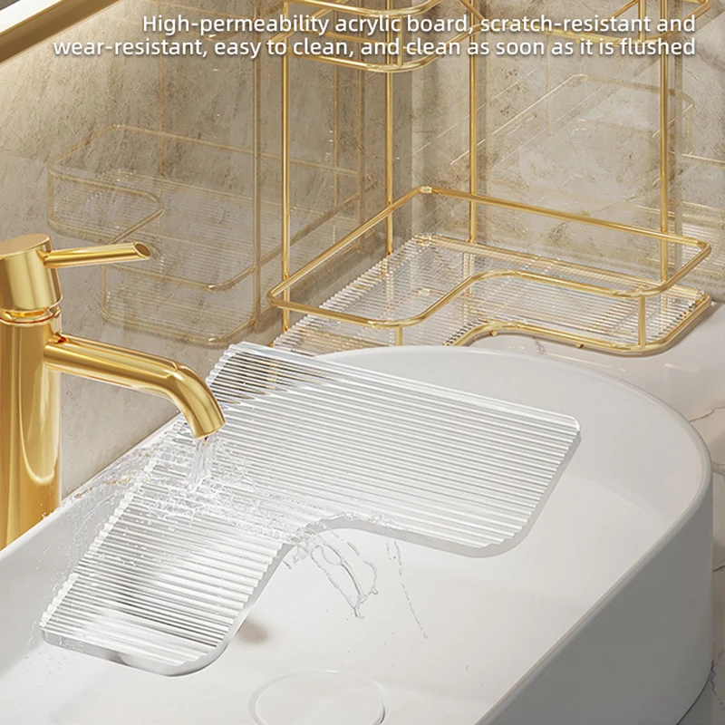 Полка угловая без перфорации настенная бесшовная полка для ванной комнаты