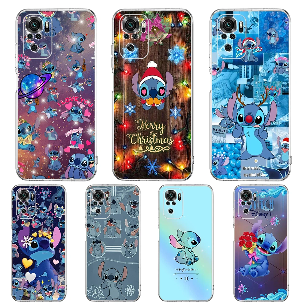 

Lilo Stitch Transparent Phone Case For Redmi K40 8A 9A 9C 7 8 8T 9 9S 10 Pro Gaming Note 11 11T 12T 10 Plus Luxury Shell Fundas