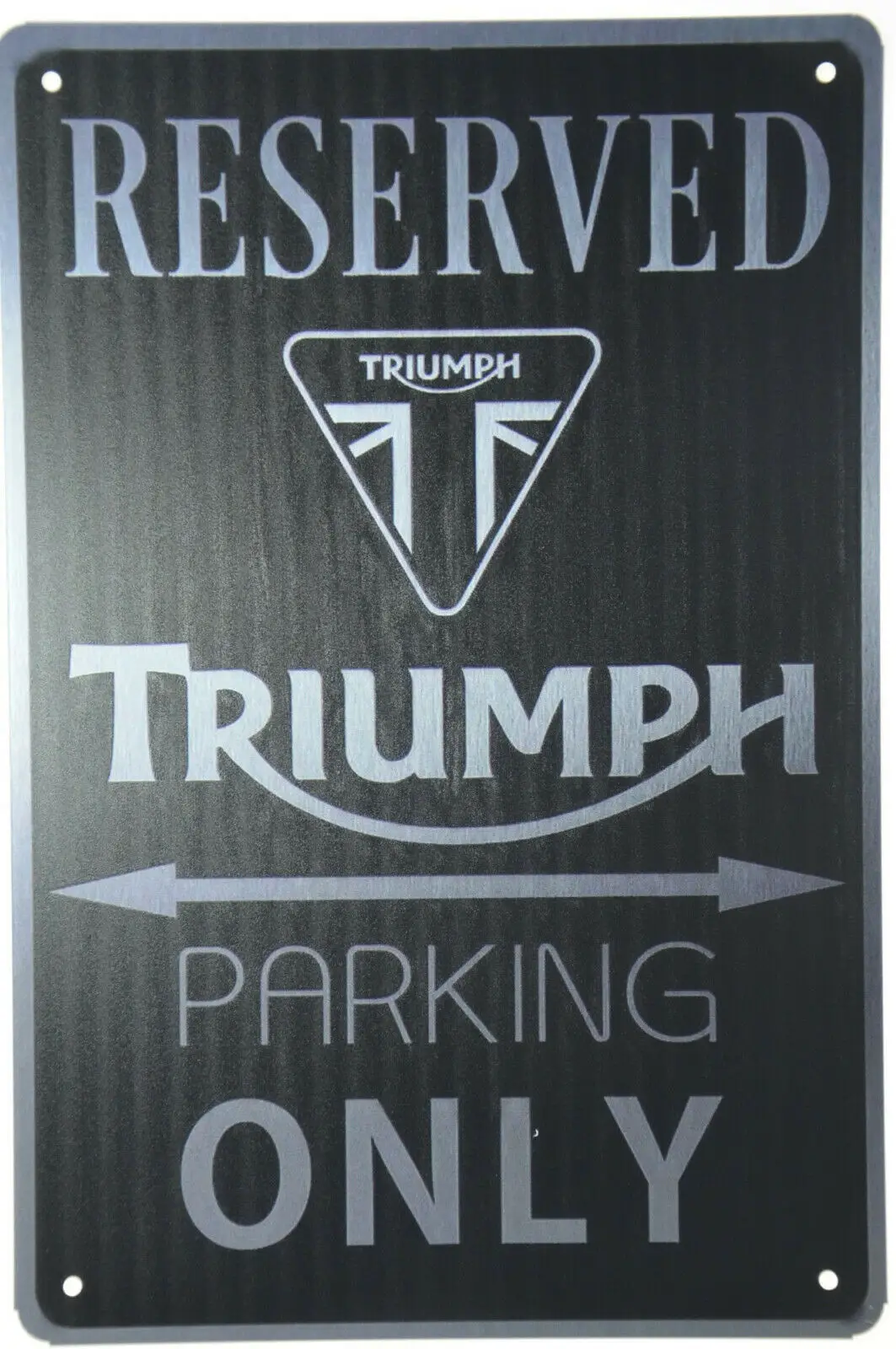 

Triumph Motorcycle Garage Reserved Parking Only Metal Tin Sign Pub Bar Decoration Tin Sign Wall Art Shabby Chic Decor Plaque