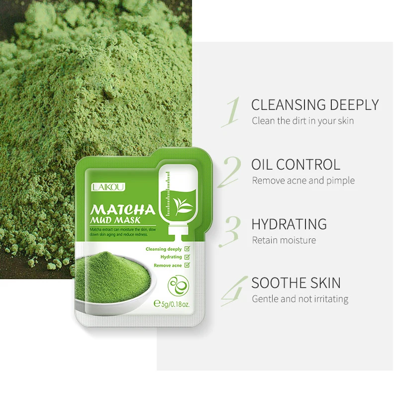 5 шт. глиняная маска LAIKOU Сакура маття баклажана чайного дерева фасоль мунг для