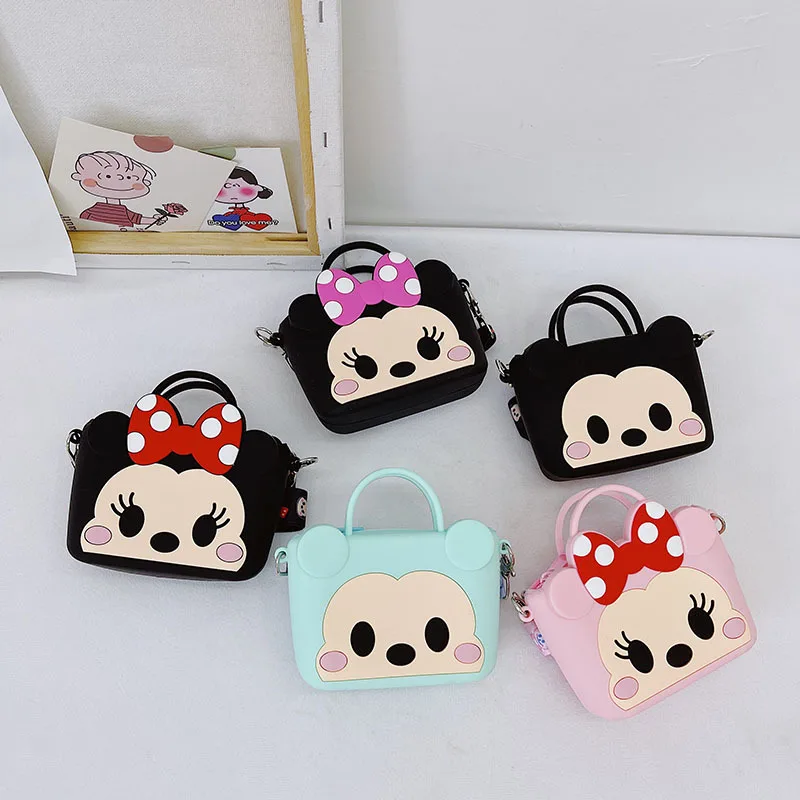 New Kindergarten Silicone Coin Purse TSUM Mickey Minnie Mouse Cute Wallet One-shoulder Diagonal Coin Purse Hot Selling