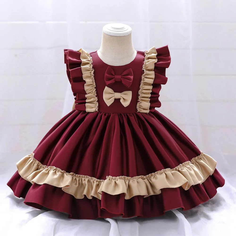 Elegant Ball Gown Puffy Flower Girl Dress A Line Girl Birthday Party Dress 2022 New Baby Girl Dress with Bow enlarge
