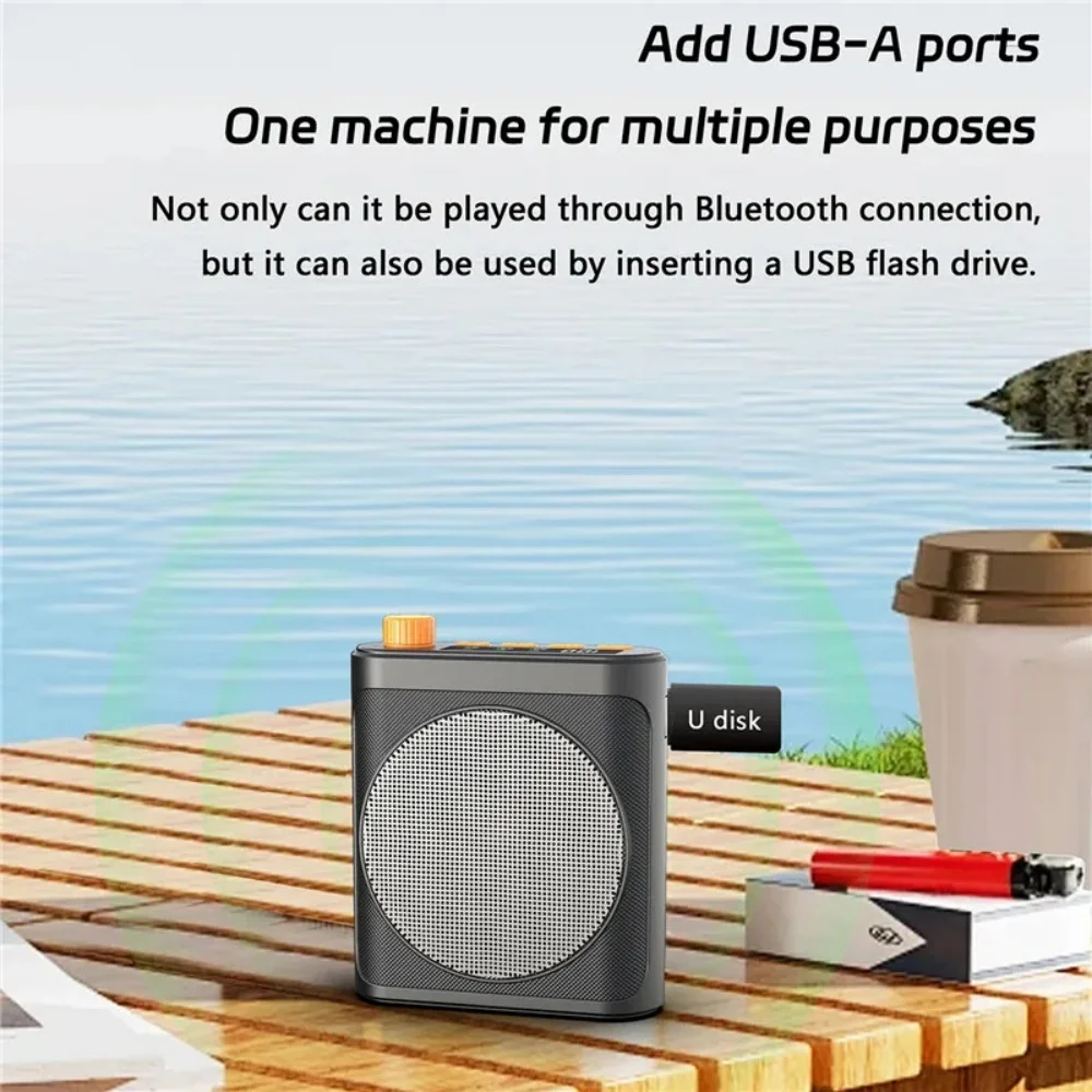 Фото Портативный Bluetooth-усилитель голоса M29, мини-беспроводной мегафон с петличным микрофоном для учителей, гидов, тренеров №3