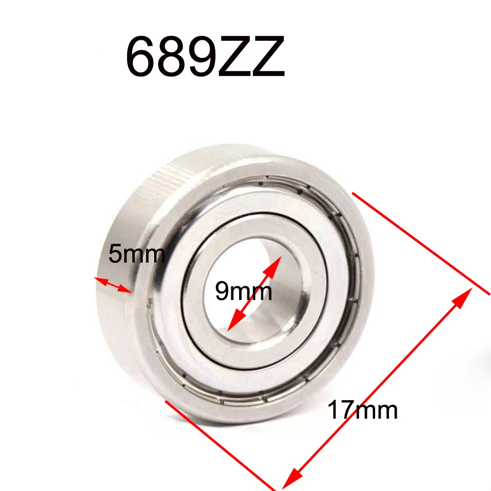689ZZ 9x17x5 MM Миниатюрные подшипники шариковые 689Z 618/9ZZ 689 ZZ S689ZZ F689ZZ Фланцевые подшипники из нержавеющей стали 9*17*5MM on.