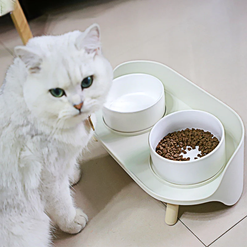 Приподнятые миски для собак и кошек на обеденный стол керамические еды воды с